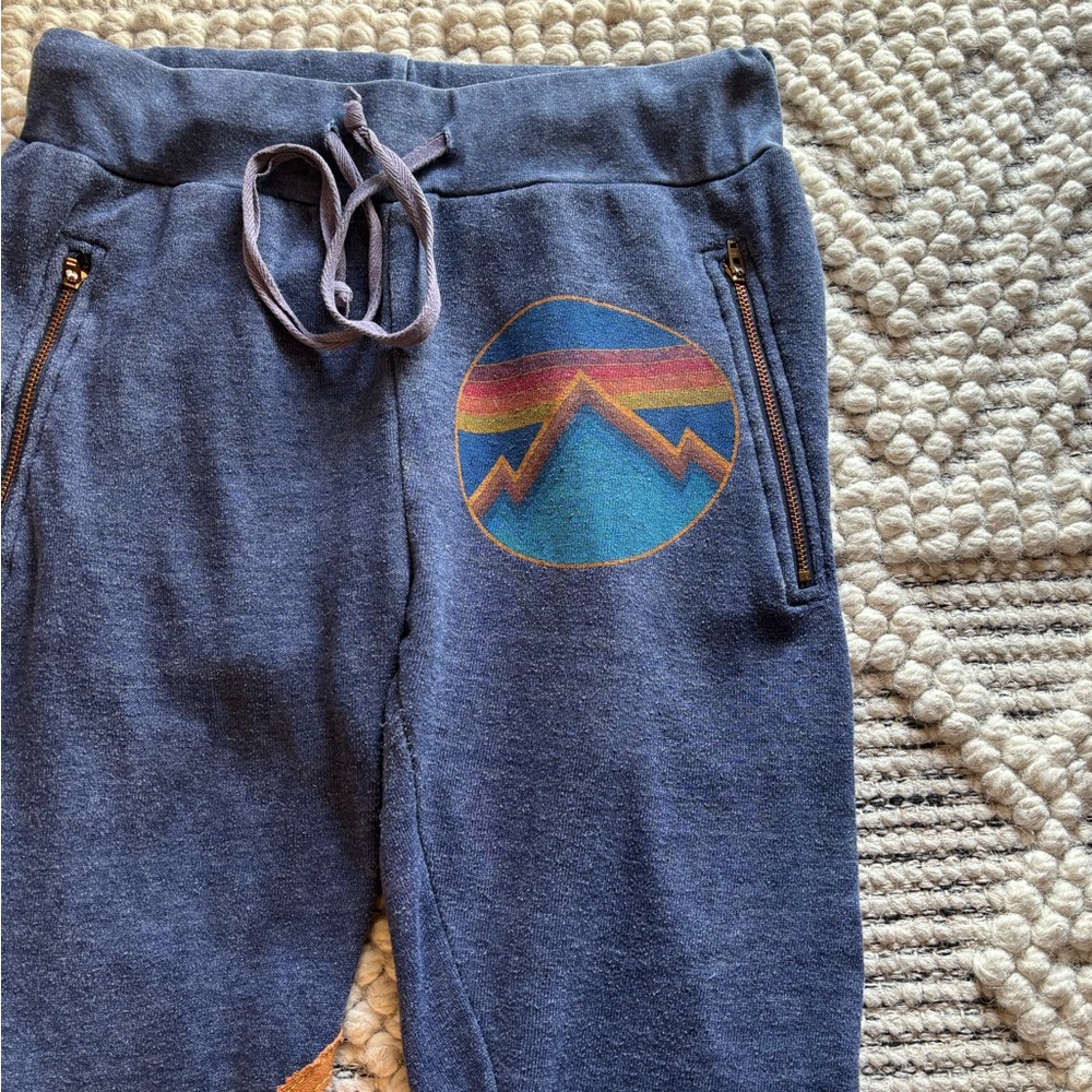 Aviator Nation • sweat pants • stripe with mountian
